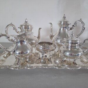 Sterling Silver 925 Antique Tea Set from Camusso Peru